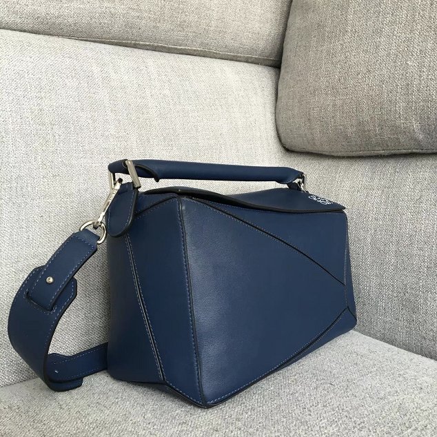 Loewe original calfskin puzzle bag 20155 navy blue