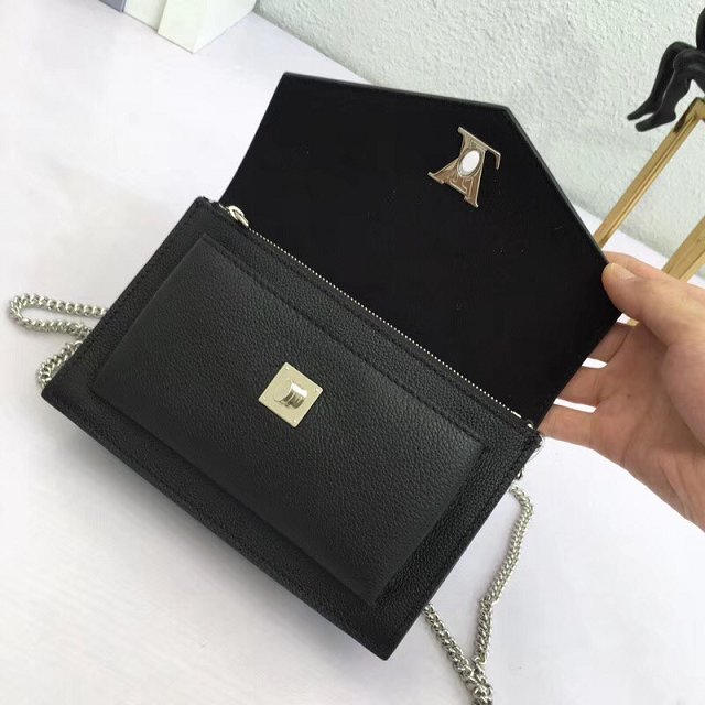 2019 Louis vuitton original calfskin mylockme chain pochette M63471 black