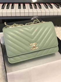 CC original lambskin woc chain bag 80982 light green