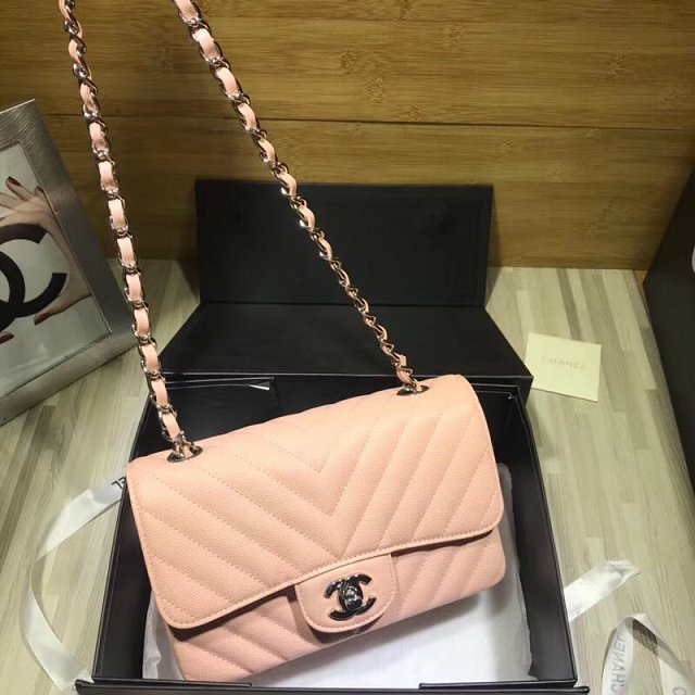 CC original lambskin mini flap bag A69900-3 pink