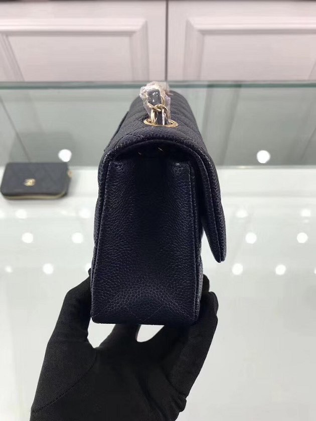 CC original grained calfskin mini flap bag A69900 navy blue