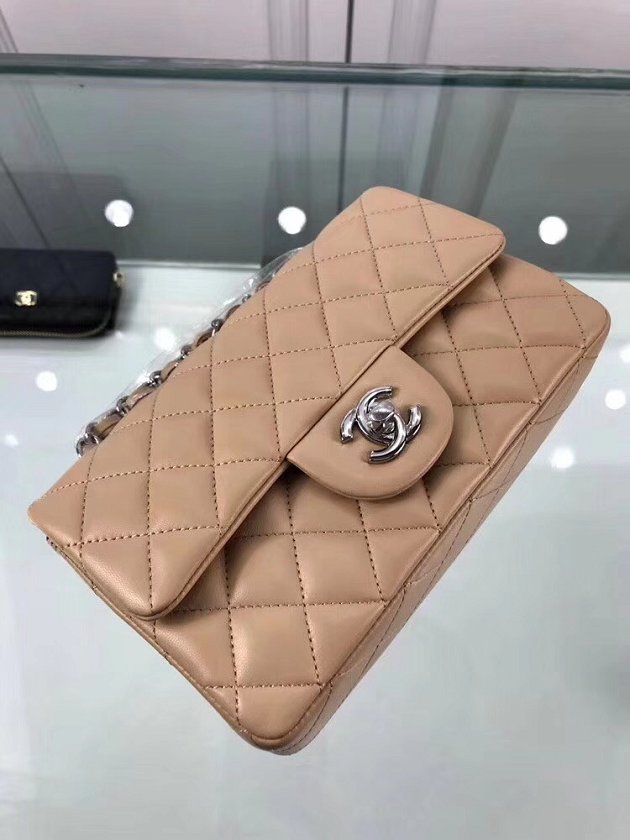 CC original lambskin leather mini flap bag A69900 apricot