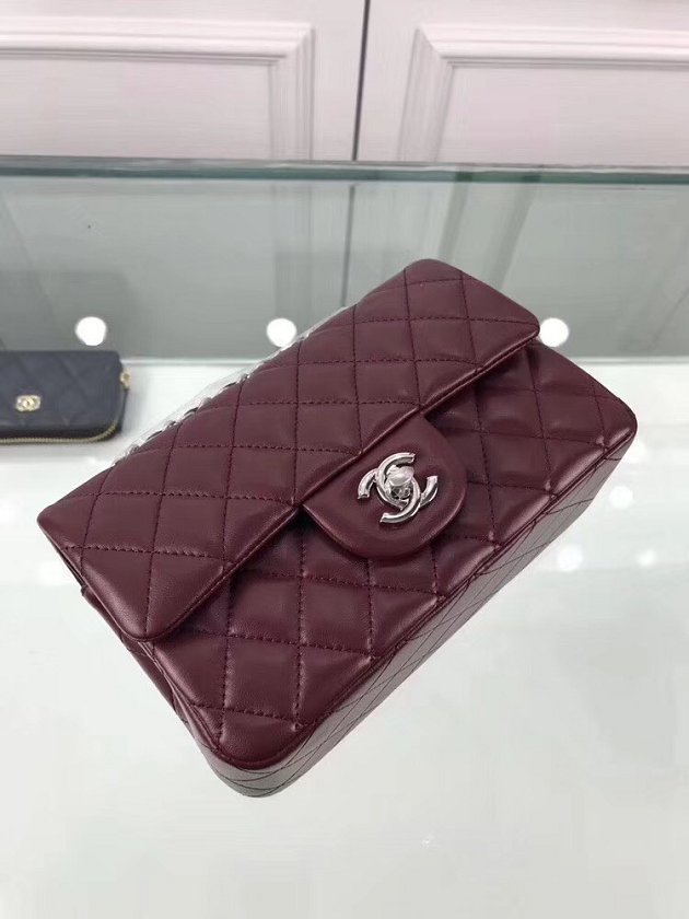 CC original lambskin leather mini flap bag A69900 bordeaux