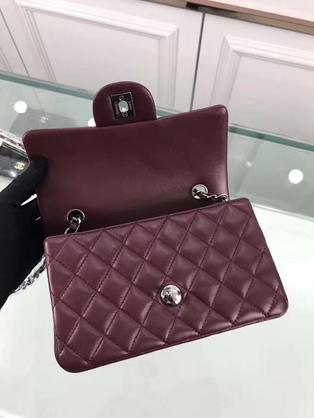 CC original lambskin leather mini flap bag A69900 bordeaux