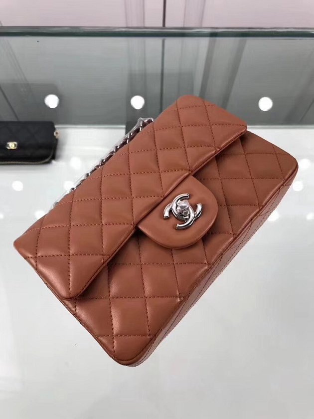 CC original lambskin leather mini flap bag A69900 caramel