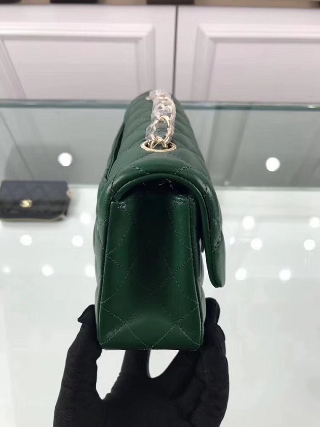 CC original lambskin leather mini flap bag A69900 green