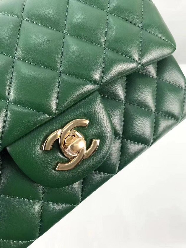 CC original lambskin leather mini flap bag A69900 green