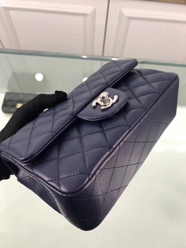 CC original lambskin leather mini flap bag A69900 navy blue