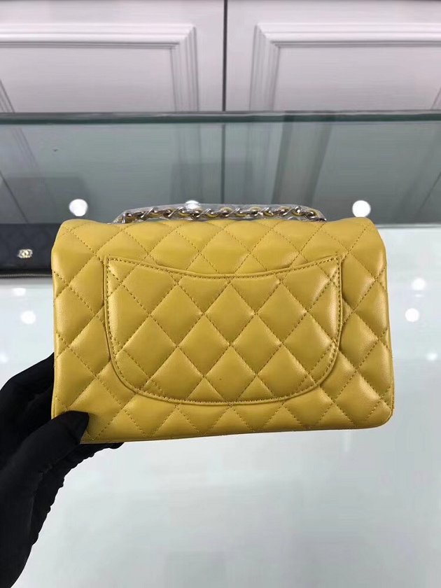 CC original lambskin leather mini flap bag A69900 yellow