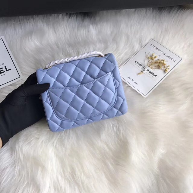 CC original lambskin super mini flap bag A35200 blue