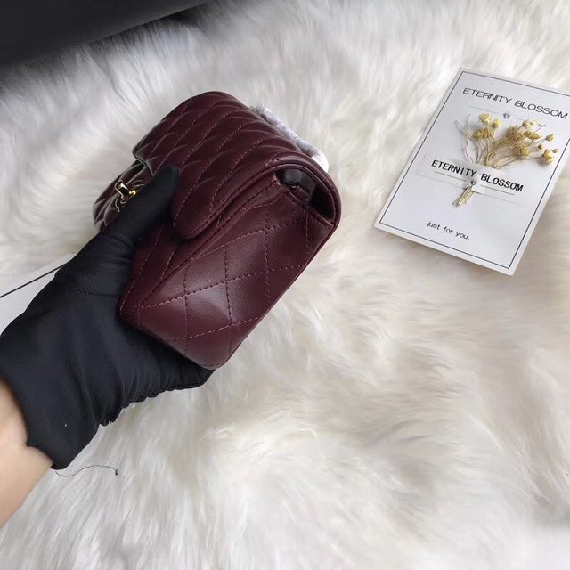 CC original lambskin super mini flap bag A35200 bordeaux