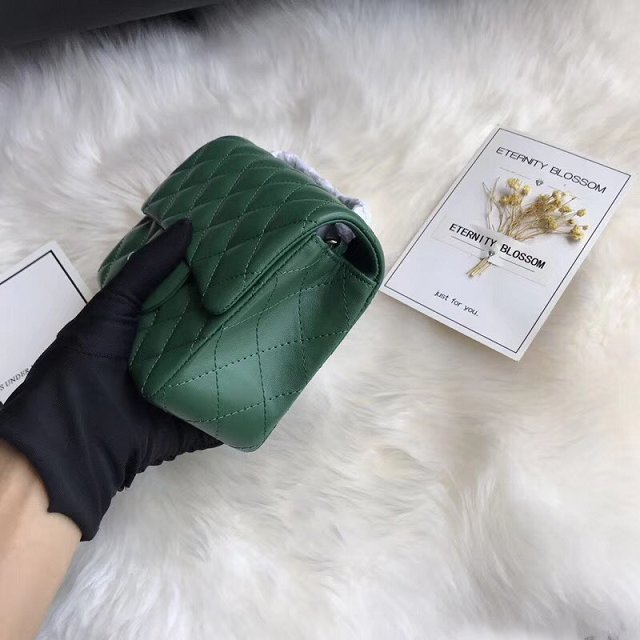 CC original lambskin super mini flap bag A35200 green 