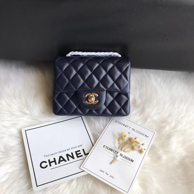 CC original lambskin super mini flap bag A35200 navy blue