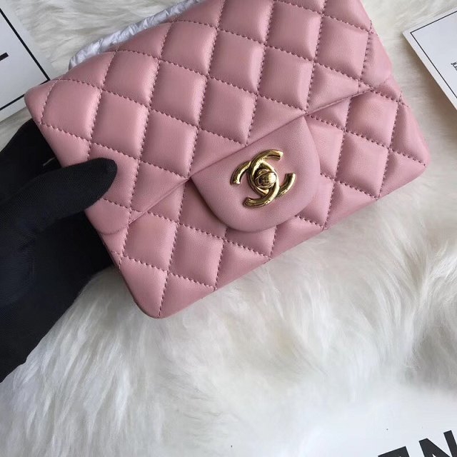 CC original lambskin super mini flap bag A35200 pink