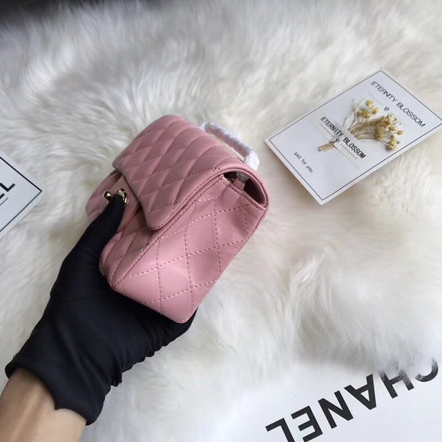 CC original lambskin super mini flap bag A35200 pink