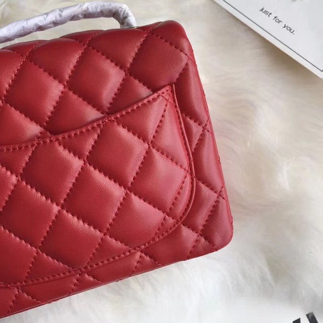 CC original lambskin super mini flap bag A35200 red