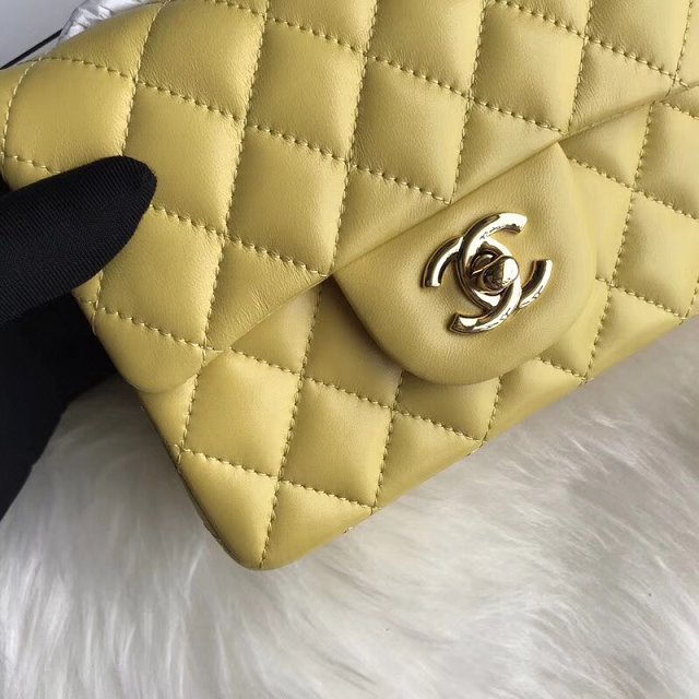 CC original lambskin super mini flap bag A35200 yellow