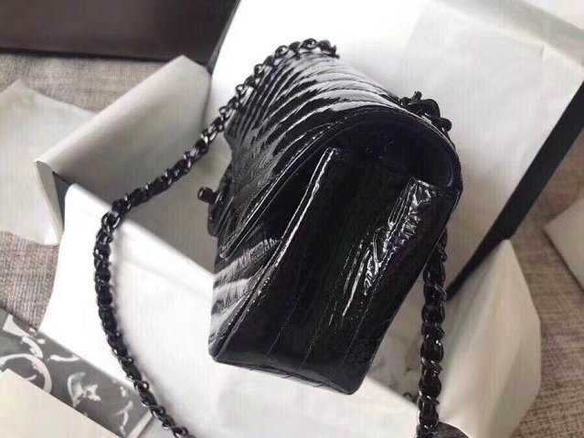 CC original patent leather mini flap bag A69900 black hardware