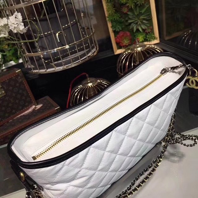 CC original aged calfskin gabrielle hobo bag A93824 white&black