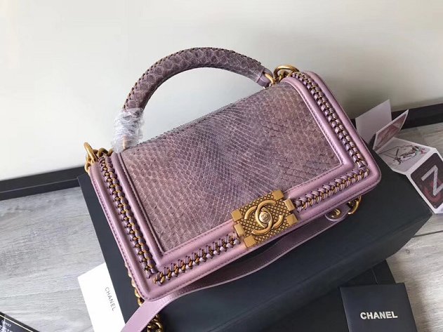 CC original python leather le boy bag A94804 purple