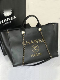 2019 CC original grained calfskin large shopping bag A57067 black 