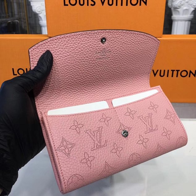 Louis vuitton original mahina leather iris wallet M60145 pink