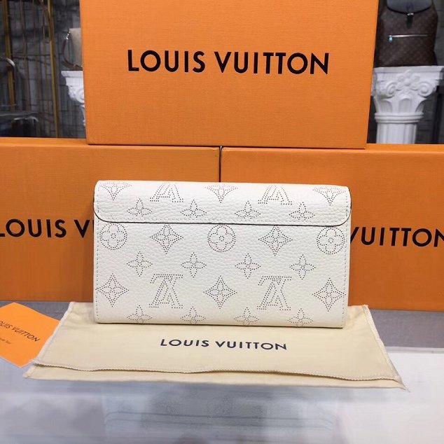 Louis vuitton original mahina leather iris wallet M60177 white