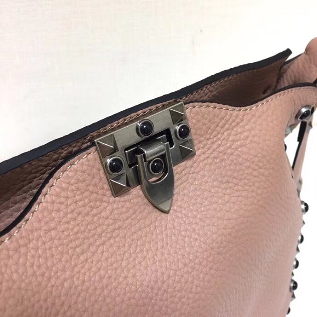 Valentino original calfskin rockstud small hobo bag 0940 coffee