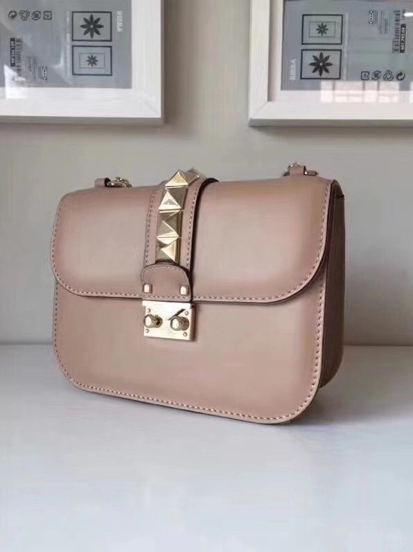 Valentino original smooth calfskin small chain shoulder bag 0312 nude