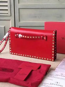 Valentino original calfskin rockstud clutch 0399 red