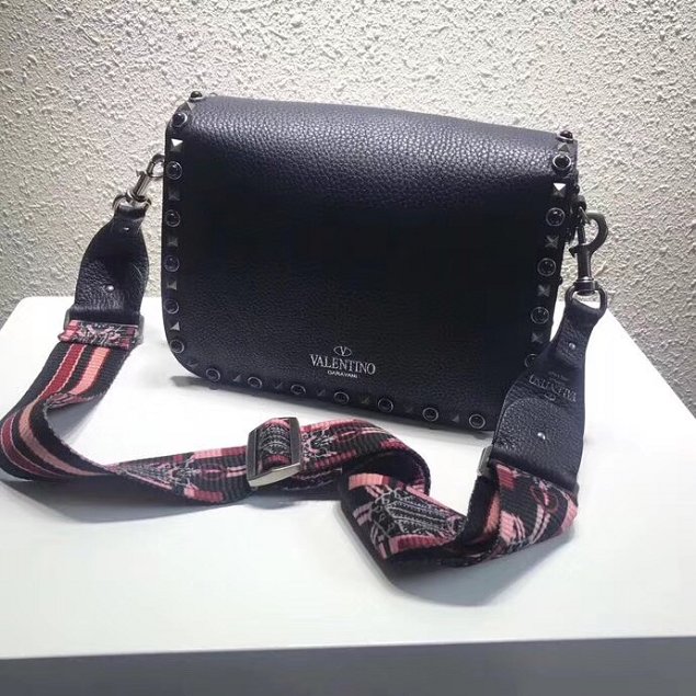 Valentino original calfskin rockstud shoulder bag 0125 black