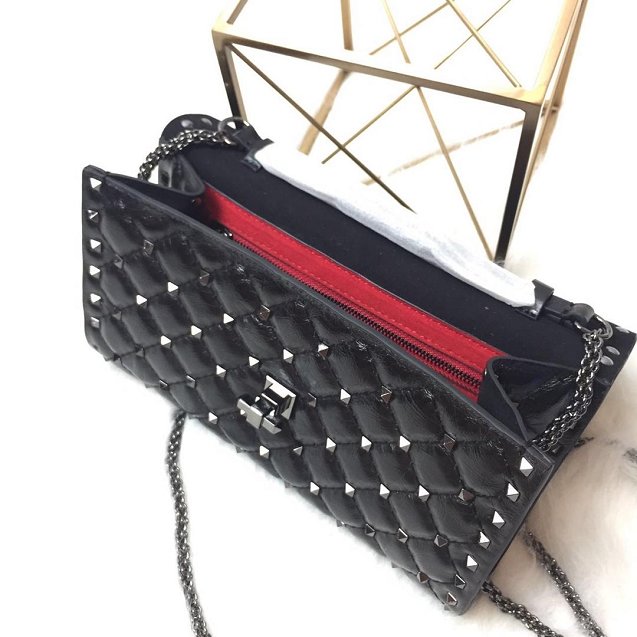 Valentino original lambskin rockstud spike crossbody bag 0137 black