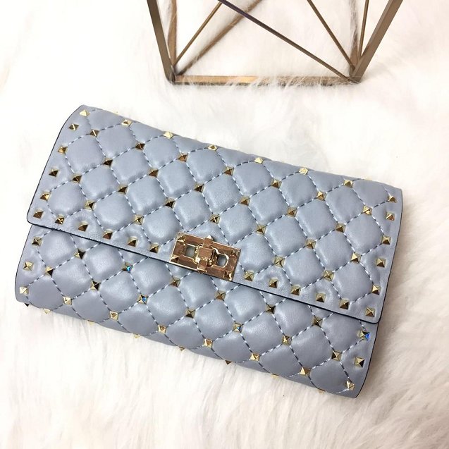 Valentino original lambskin rockstud spike crossbody bag 0137 light blue