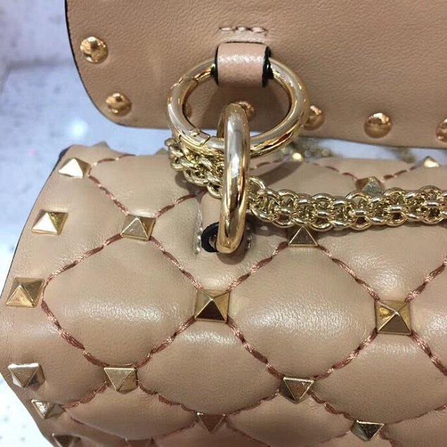 Valentino original lambskin rockstud small chain bag 0123 apricot