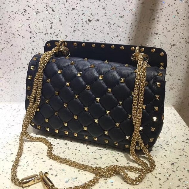 Valentino original lambskin rockstud small chain bag 0123 black