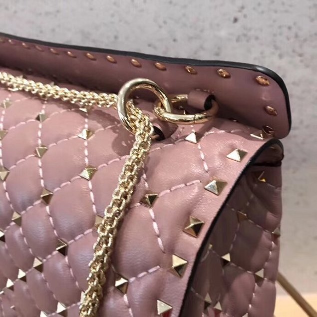 Valentino original lambskin rockstud large chain bag 0121 nude