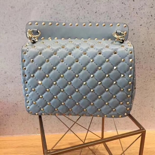 Valentino original lambskin rockstud medium chain bag 0122 light blue