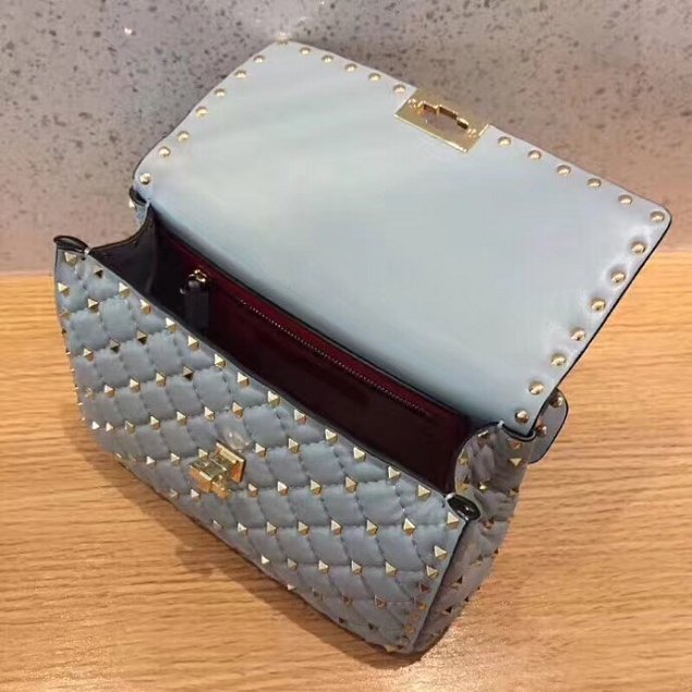 Valentino original lambskin rockstud medium chain bag 0122 light blue