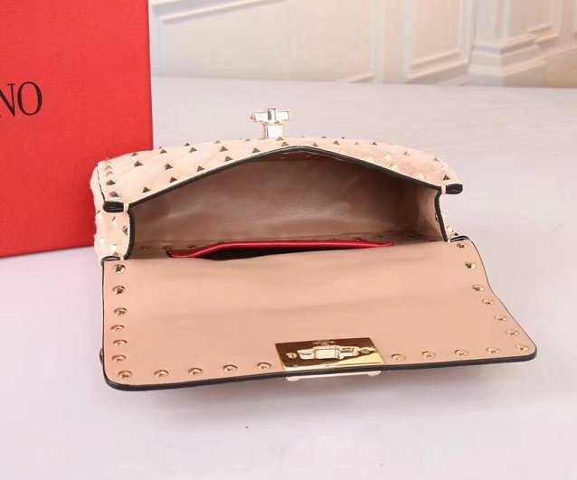 Valentino original suede rockstud small chain bag 0123 apricot