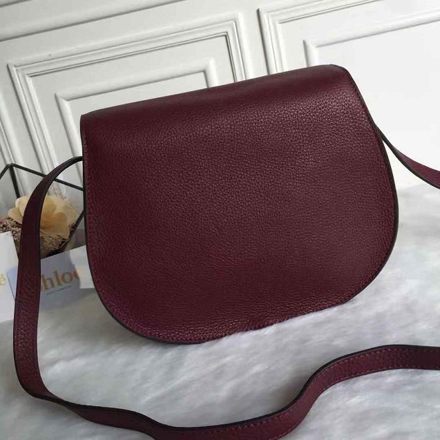 Chloe original calfskin large marcie crossbody saddle bag 2019 bordeaux