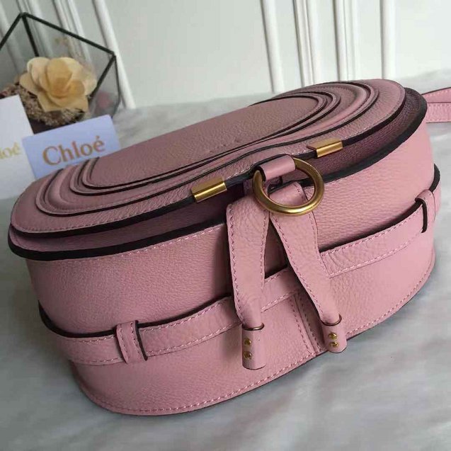 Chloe original calfskin large marcie crossbody saddle bag 2019 pink