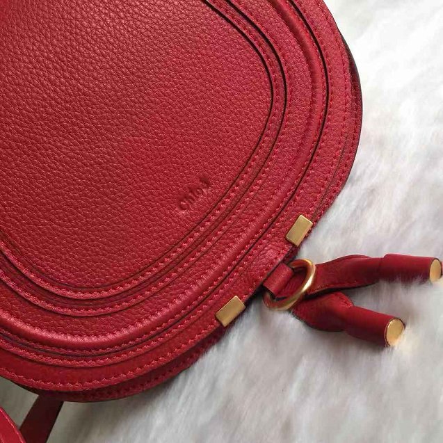 Chloe original calfskin large marcie crossbody saddle bag 2019 red