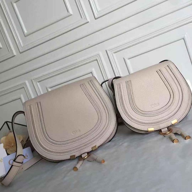 Chloe original calfskin marcie crossbody saddle bag 2000 beige