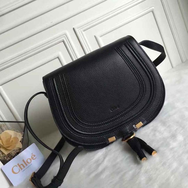 Chloe original calfskin marcie crossbody saddle bag 2000 black