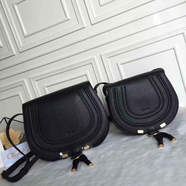 Chloe original calfskin marcie crossbody saddle bag 2000 black