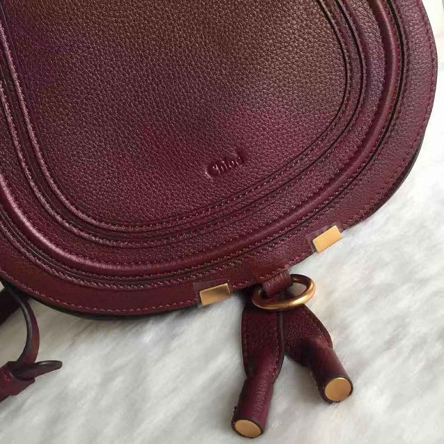 Chloe original calfskin marcie crossbody saddle bag 2000 bordeaux