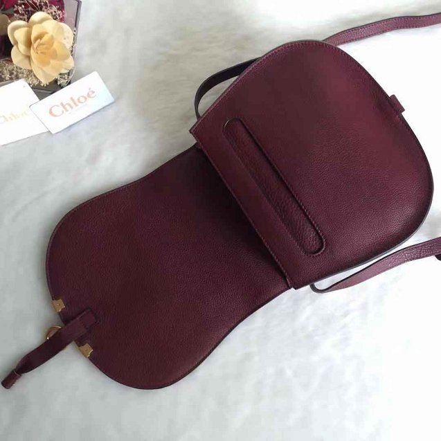 Chloe original calfskin marcie crossbody saddle bag 2000 bordeaux