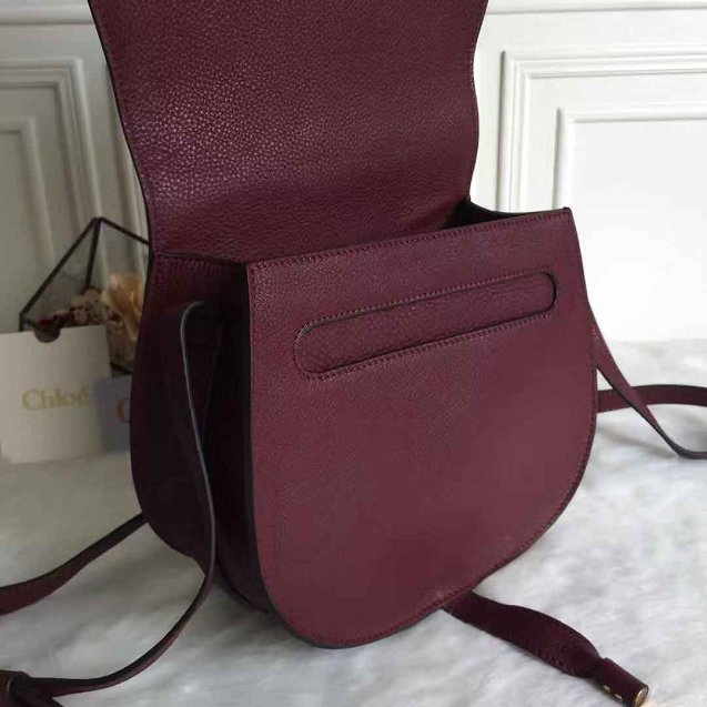 Chloe original calfskin marcie crossbody saddle bag 2000 bordeaux