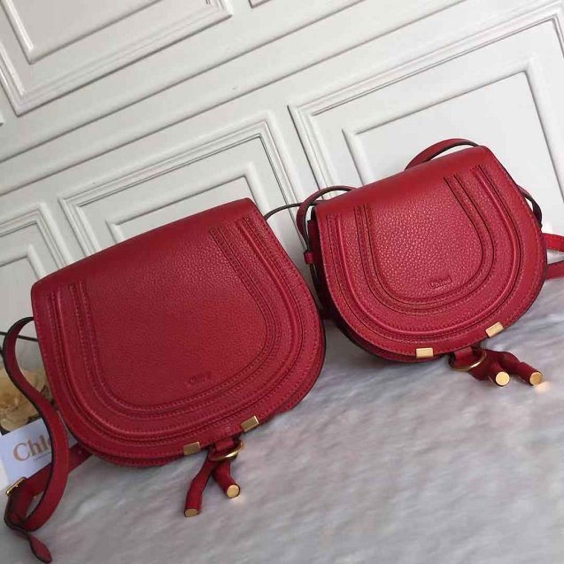 Chloe original calfskin marcie crossbody saddle bag 2000 red