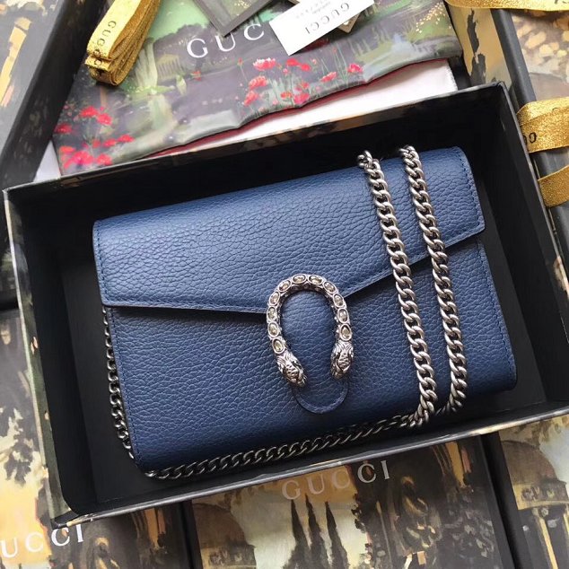 GG original calfskin dionysus mini chain bag 401231 blue